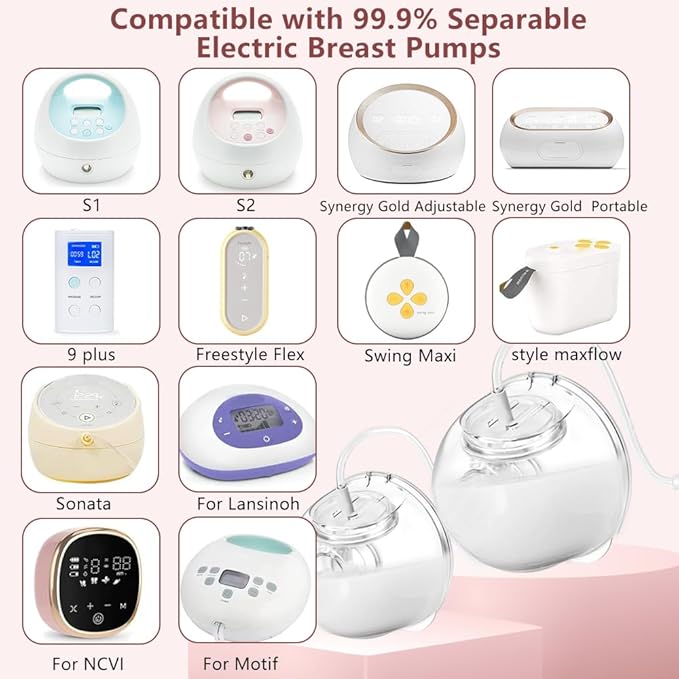 2 Pack CaraCups Wearable Milk Collection Sets and 10pcs Flange Inserts 13/15/17/19/21 * 2pc for Spectra S1 S2 9 Plus and SG, Fit for Spectra/Medela/Lansinoh 24mm Wearable Breast Pump Collection Cup