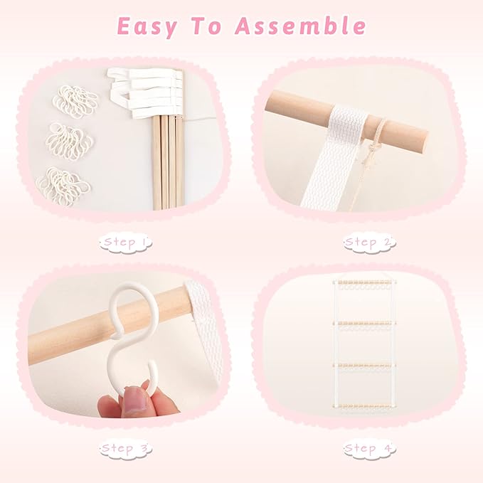 POVETIRE Headband Holder Hair Bows Organizer for Girls, Baby Hair Accessories Organizer Storage Wall Hanging Decor for Toddler Girls Room