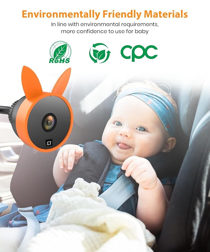 USB Baby Car Camera Plug-Play, 4.5" 1080P Easy Setup Backseat Camera with Flexible 360 Rotation, Clear Picture Rear Facing Car Seat Baby Monitor