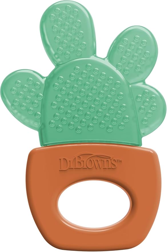 Dr. Brown's AquaCool Water-Filled Teether, Cooling Baby Teether Toy for Sore Gums, Green Cactus, BPA Free, 3m+, 4 Pack