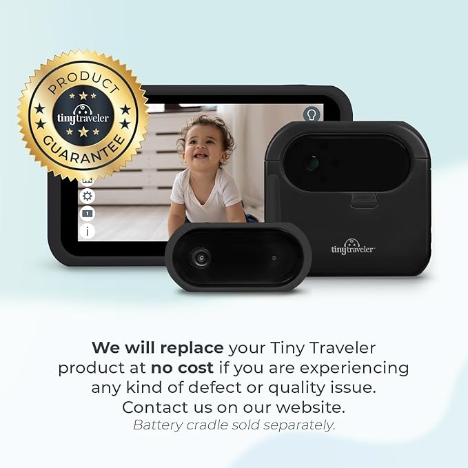 Tiny Traveler Add-On Ai Baby Car Camera – 1080P HD, Night Vision, 1000Ft Long Range, Night Light, Lullabies, Easy Install for Twins, 2 Kids, or Pets (Monitor Not Included)