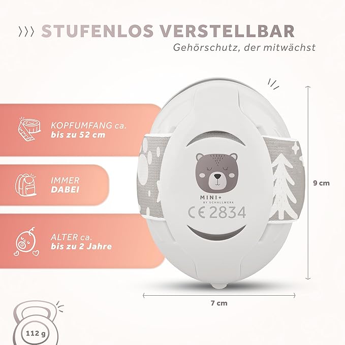 Schallwerk ยฎ Mini+ Baby Ear Muffs โ Infant Noise Cancelling Headphones, Toddler Ear Protection, Baby Headphones for Noise