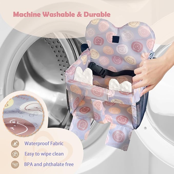 Premium Baby Shopping Cart Cover & High Chair Seat Protector - Universal Fit for Grocery Carts, Restaurant Chairs,Restaurant Seats, and Park Swings-Girl & Boy(Little Bear)