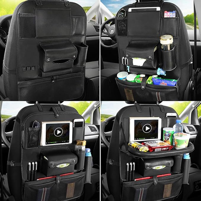 Popular Items Car Seat Back Pocket, Rear Seat Storage, Stain Proof, Car Storage Pocket, Seat Back Pocket, Premium Waterproof PU Car Seat Back Organizer(Black)