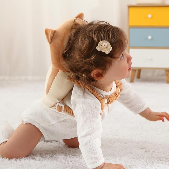 Baby Head Protector Backpack -Soft & Lightweight Pads - Prevents Bebes Backward Fall Corgi
