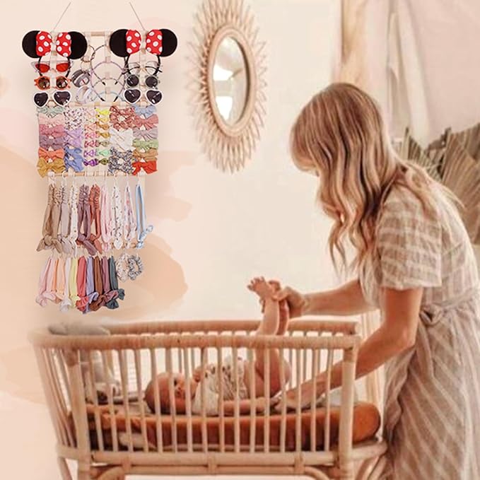 POVETIRE Headband Holder Hair Bows Organizer Baby Headbands Hair Accessories Organizer Storage Wall Hanging Decor