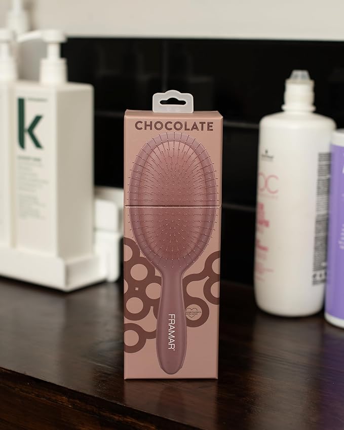 FRAMAR Chocolate Hair Brush Detangler – Wet Hair Brushes For Women, Womens Hair Brush, Hair Accessories, Hairbrush For Women, Cepillos Para Cabello, Reduces Breakage – Detangle Brush