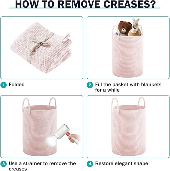 YOUDENOVA Laundry Hamper Basket, Woven 58L Tall Laundry Basket for Blanket Organizer- Nursery Hamper for Bedroom And Bathroom Storage