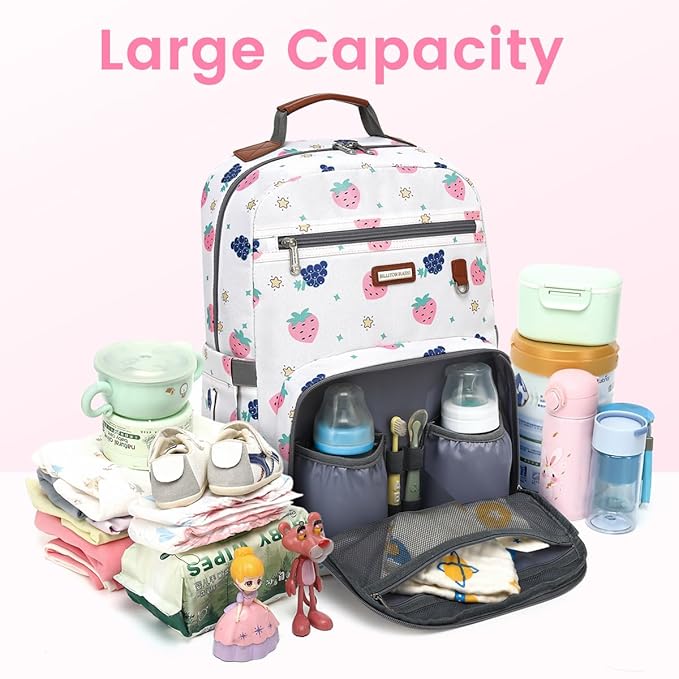 Diaper Bag Backpack, Large Baby Nappy Bags with Portable Changing Pad for Boys and GirlsMultifunction Travel Baby Bag for Moms Dads, Shower Gifts Waterproof and Stylish