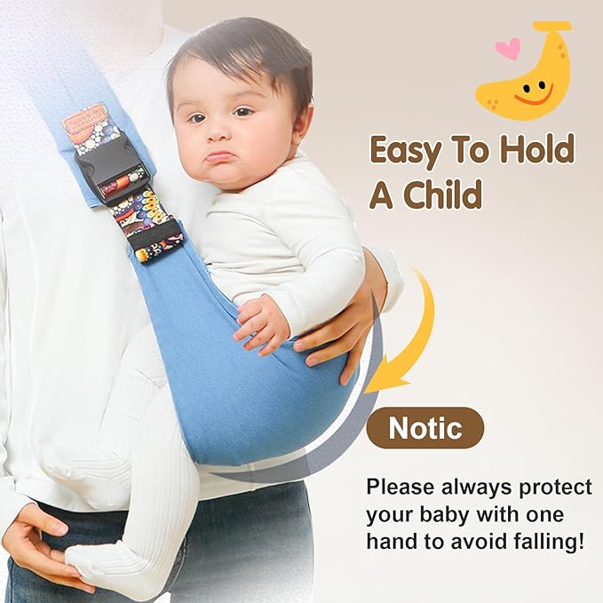 Baby Sling Carrier,Toddler Carrier, 2025 New Baby Sling,Portable and Lightweight Sling,Non-Slip Hip Seat Carrying 10-30lbs(Black and White)