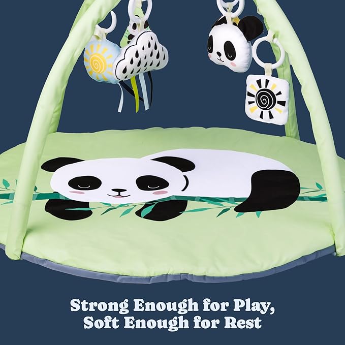Todale Baby Play Gym - Green, Unisex, Newborn to 36 Months - Infant Toys & Tummy Time Mat with Detachable Panda Toys - Baby Activity Center & Play Mat for Newborn Essentials