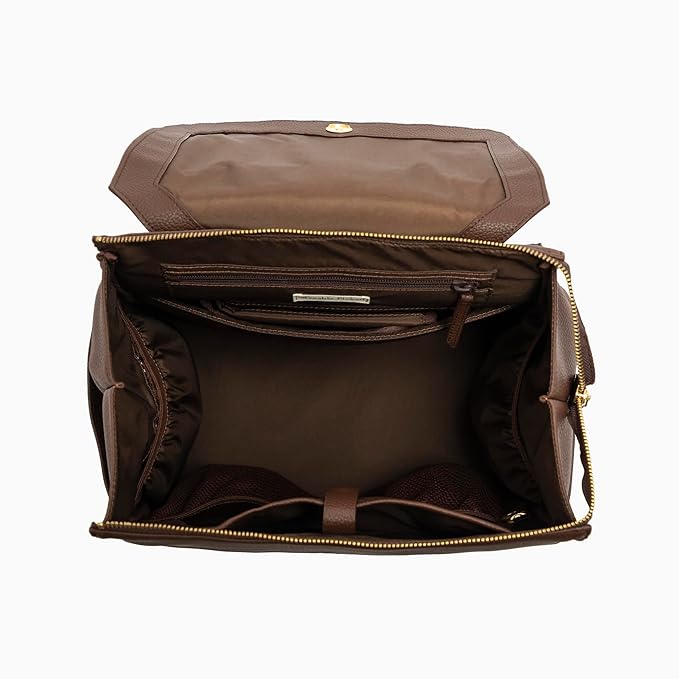 Freshly Picked Classic II Diaper Bag Backpack, Wipeable Vegan Leather With Changing Pad, Convertible (Espresso V2)