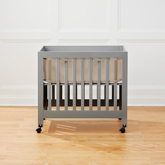 Breathable™ Mesh Liner for Mini Cribs, Deluxe 4mm Mesh, Shell Pink (Size 4M Covers 4 Sides, Mini Cribs Only)