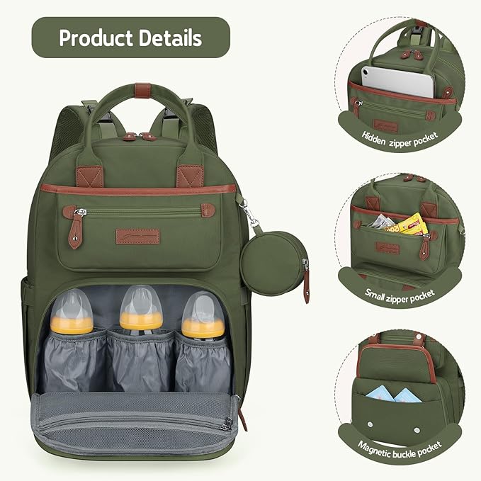 Maelstrom Diaper Backpack, 30L Army Green