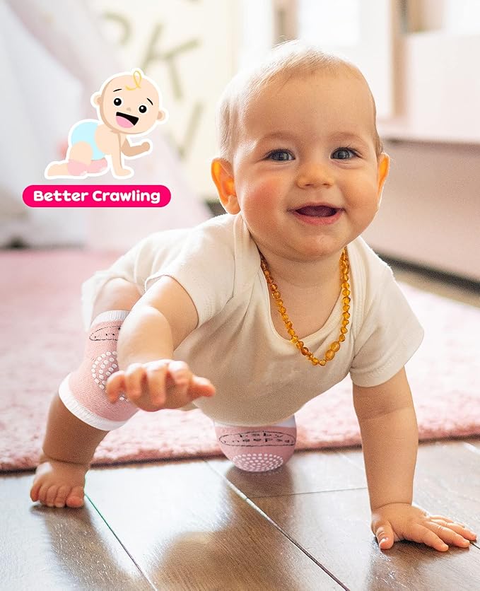 BOSONER Baby Crawling Anti-Slip Knee Pads,Unisex Baby Toddlers Kneepads 5 Pairs