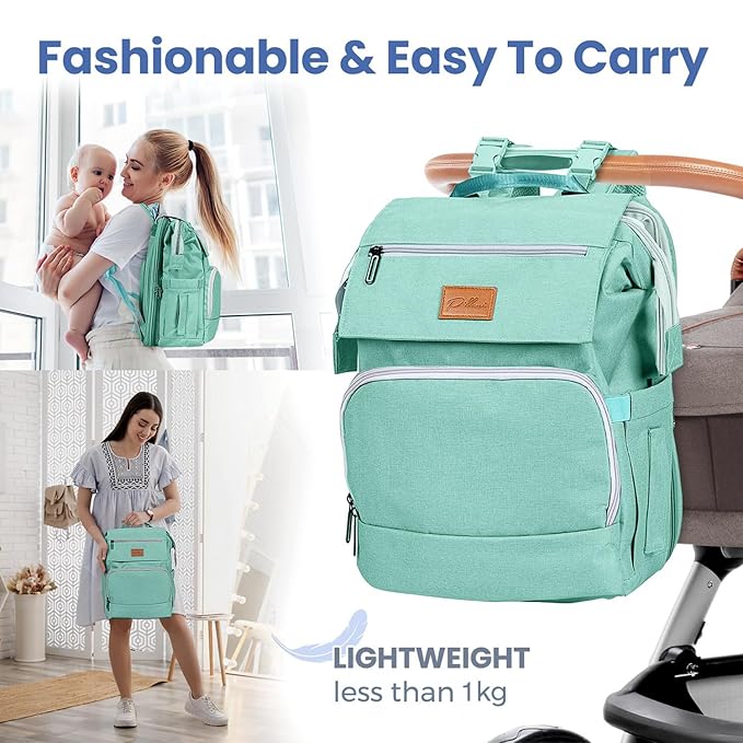 PILLANI Baby Diaper Bag Backpack - Large Bag for Boys & Girls, Waterproof Diaper Backpack - Travel Diaper Bags w/Changing Pad, Baby Registry Search & Shower Gifts - Essentials Must Haves Newborn Stuff