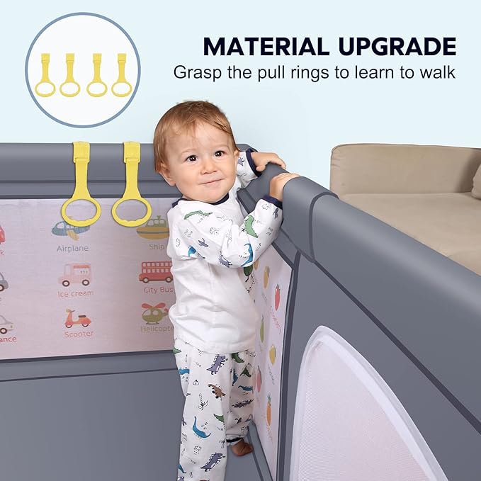 Baby Playpen for Babies and Toddlers, 71x60 Inches Thickening Tube Baby Playards Kids Activity Center with Anti-Slip Suckers Tear-Resistant Mesh