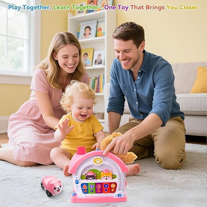 Toys for 1+ Year Old Girls – 9-in-1 Montessori Musical Toddler Activity House with Lights, Sounds, Bilingual Learning, Ideal 1st Birthday Xmas Gifts for Girls Ages 1 2 3