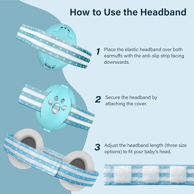 2-in-1 Baby Ear Muffs for Hearing Protection, Noise Cancelling Earmuffs for Babies and Toddlers up to 48 Months