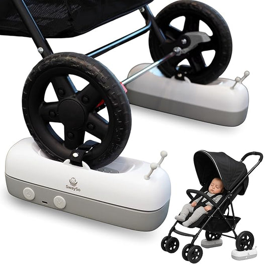 Intelligent Rocker Accessory for Baby Stroller - Automatic Soother for Peaceful Sleep - Type-C Rechargeable Cradle Roller with Adjustable Speed, Remote and Timer- Stroller Rocker & Bouncer-SwaySo