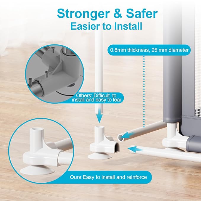 Premium Baby Playpen with Mat, 71x60 Inches Extra Large Play Pen for Babies and Toddlers, Indoor & Outdoor Activity Center, Safety Baby Playpen with Gate Prints (Enamel Gray)