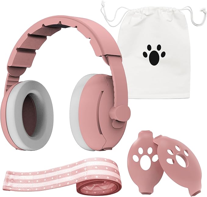 2-in-1 Baby Ear Muffs for Hearing Protection, Noise Cancelling Earmuffs for Babies and Toddlers up to 48 Months