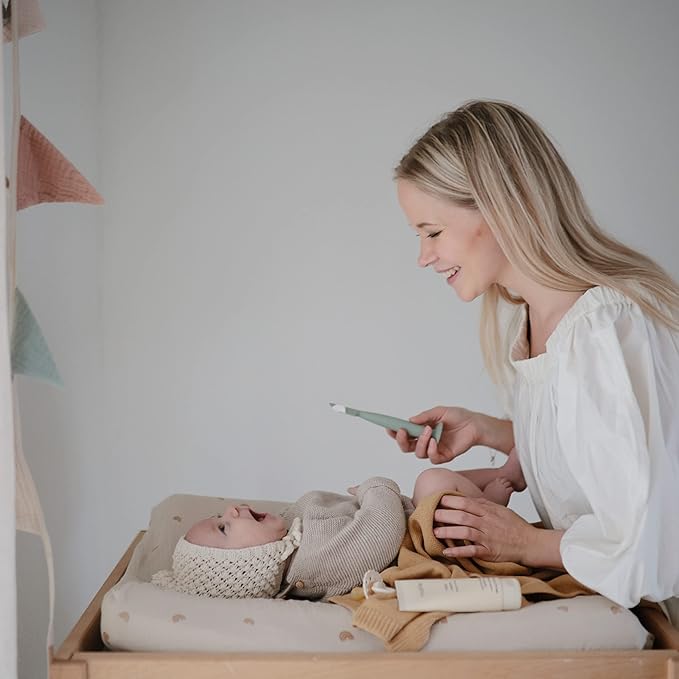 mushie Extra Soft Muslin Fitted Changing Pad Cover (Fog)