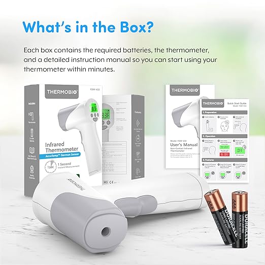 Medical Grade FSA-HSA Eligible Heavy Duty Touchless Infrared Forehead Thermometer, for Adults & Baby Digital Thermometer Gun, 1s Instant Results