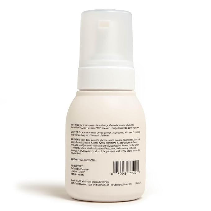 Clean Cheeks Foam Cleanser No-Rinse Baby Cleansing for Sensitive Skin, Paraben & Fragrance-Free, Pediatrician & Dermatologist Tested, 6.7oz