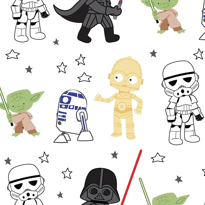 Lambs & Ivy Star Wars Classic Polyester Fitted Crib/Toddler Sheet - Yoda/Darth Vader