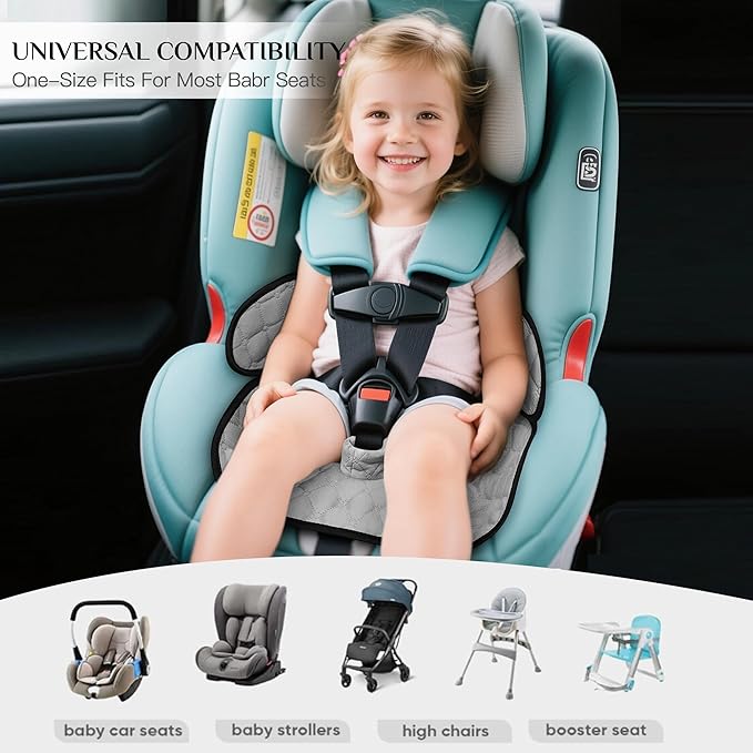 2 Pack Baby Waterproof Car Seat for Potty Training Pad,Piddle Pads Carseat Protector with Waterproof Seat Liner (Grey-1 Pack+Black-1 Pack)
