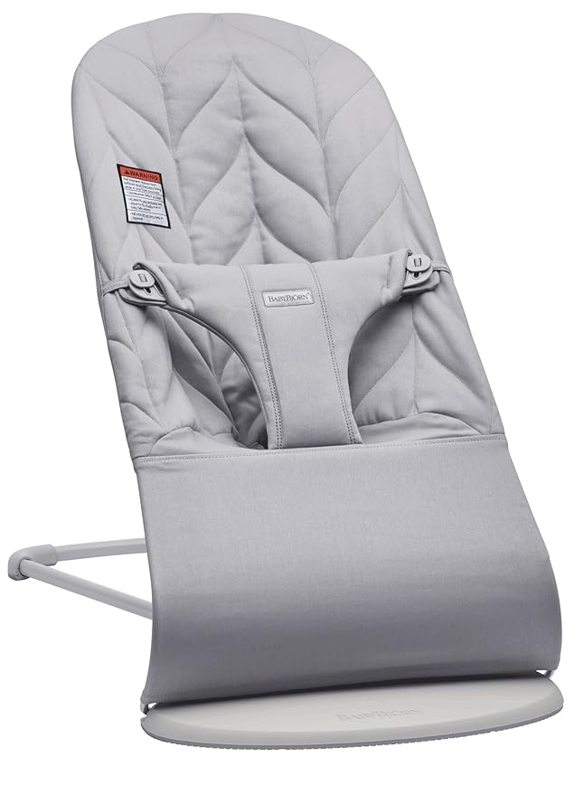 BabyBjörn Bouncer Bliss, Cotton, Petal Quilt, Light gray
