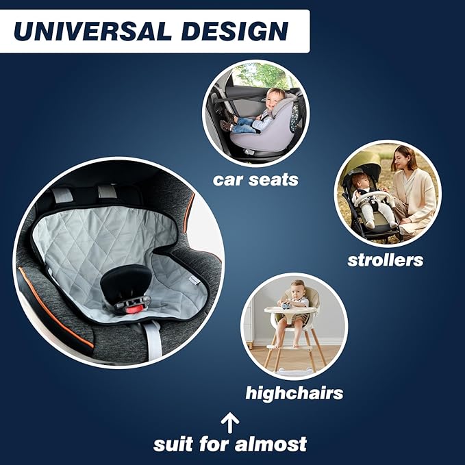 Piddle Pads, Multi-use and Leak Free Lines for Baby Stroller, High Chair & Car Seat, Waterproof Toilet Training Seat Covers for Toddles, Ultra Dry Car Seat Pad (Gray 2.0, 1 Pack)