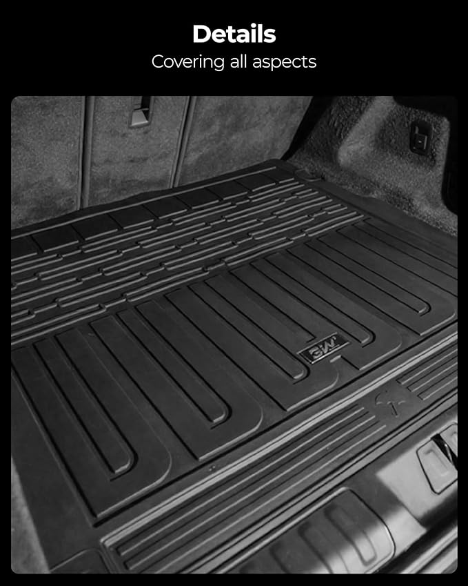 3W Cargo Liner Fit for Range Rover Sport 2023-2024 2025,TPE All Weather Custom Fit Trunk Mat for Range Rover Sport 2023 2024 2025 Cargo Mats, Black