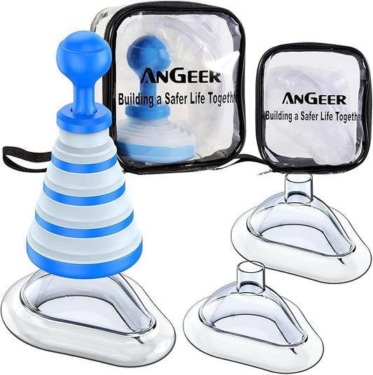 Foldable Vacuum Suction Device – Compact Body Suction Apparatus for Kids & Adults, Portable First Aid Kit Blue
