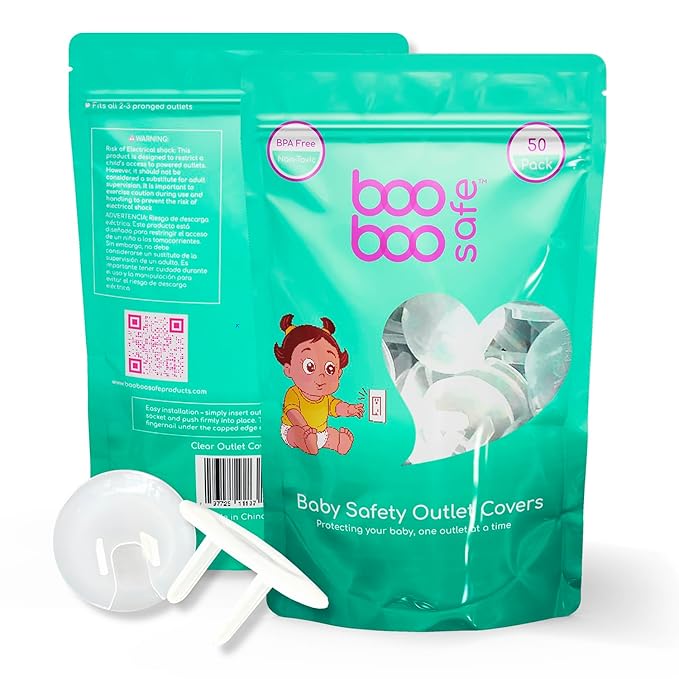 Baby Proof Outlet Covers - 50 Pack Transparent Socket Covers for Outlets - Easy Install Outlet Plug Covers - Child Safety Clear Outlet Covers - Durable & Steady Outlet Covers