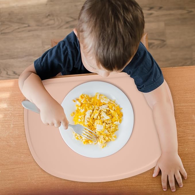Cuddle Campus Set of 3 Silicone Placemats with Raised Edges for Kids,Toddlers,Babies, Non-Slip Dinning Table Mat, Baby Eating Mat, Food Mat Set 4