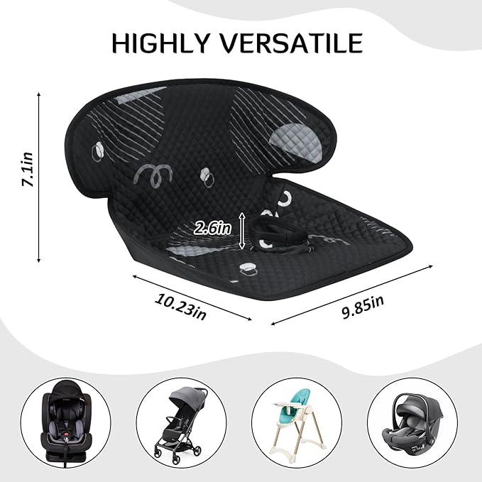 INFANZIA Dry Seat, Car Seat Protector Waterproof Carseat Liner Potty Training Toddlers, Baby and Infants, Piddle Pad for Carseats Strollers (Geometric Black, 2 Packs