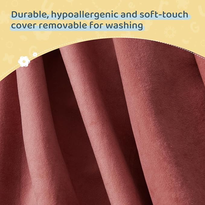 Travel Toddler Bed, 3-in-1 Convertible Sofa Bed for Toddler Portable Floor Beds, Flip Open Sofa Lounger for Girls and Boys, Made with High-Density Foam and Washable Cover,Red