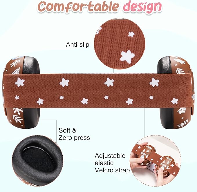 Infant Ear Protection Noise Cancelling Baby Ear Muffs, Toddler Hearing Protection with Adjustable Elastic Headband,Penguin