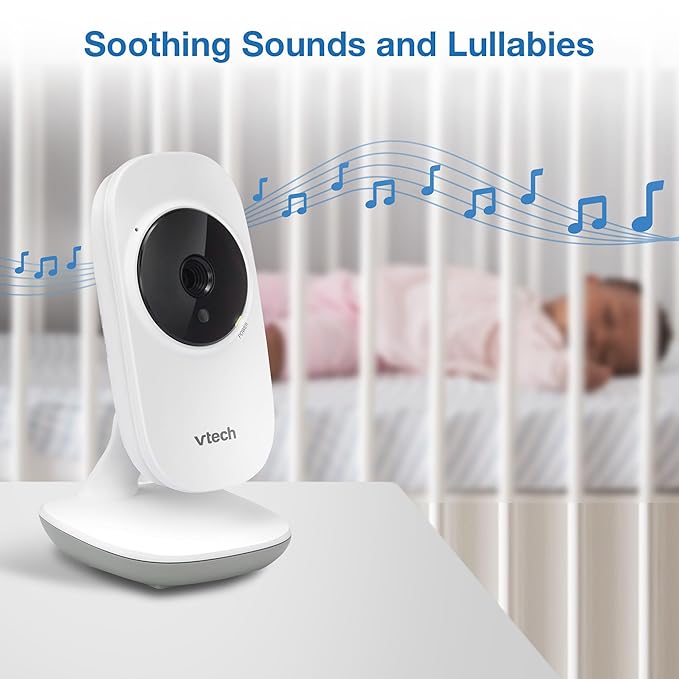VTech VM819-2 Baby Monitor, 2.8” Screen, 2 Cameras, 1000ft Range, Night Vision, 2-Way Audio, Temperature Sensor, Lullabies, Secured Transmission No WiFi