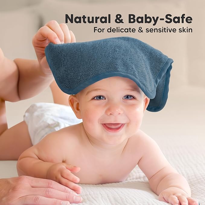 6-Pack Soft Baby Washcloths, Viscose from Bamboo - Kids, Newborn Bath Towels, Infant Shower, Toddler Reusable Face Towel, Gentle on Skin, Face Wash Cloths for Babies, 10x10 (Depths)