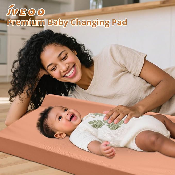 Vegan Leather Baby Changing Pad, Waterproof & Wipeable Soft Diaper Changing Mat 32“ x 16.6" Comfortable Infant Changing Station for Dresser & Table
