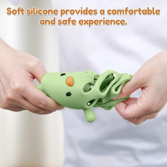 MCGMITT Baby Teething Toys for 3-6 Months, Easy Grasp Silicone Infant Rattle Teether Toy for 0-12 Months, BPA-Free Food Grade Baby Montessori Sensory Toys, Soft Infant Chew Toys for Teething Relief