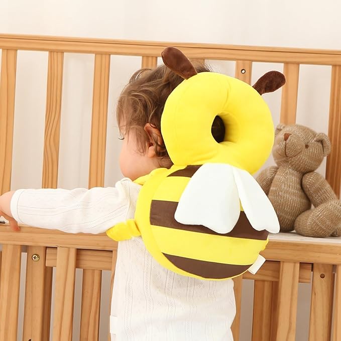 Baby Head Protector Backpack -Soft & Lightweight Pads - Prevents Bebes Backward Fall Bee