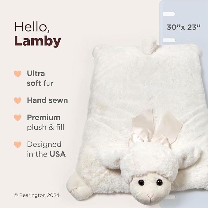Bearington Baby Lamby Plush Animal Tummy Time Mat