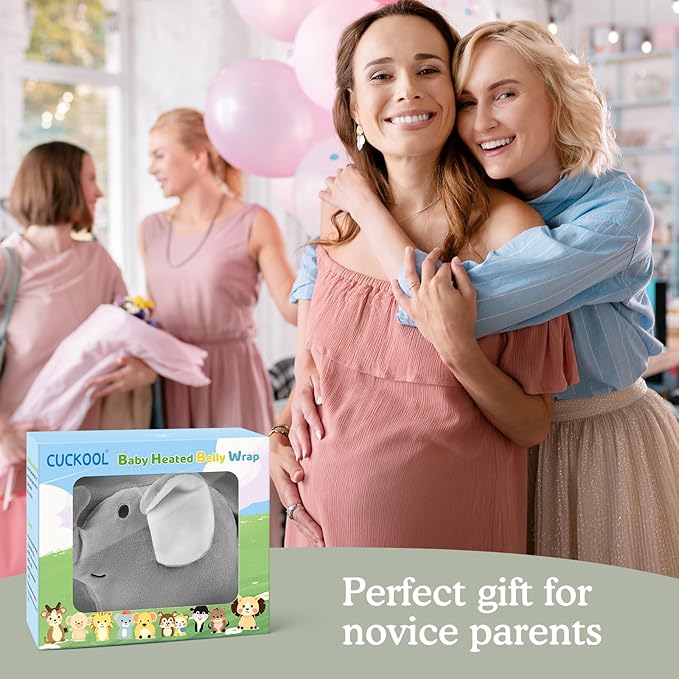 Baby Colic and Gas Relief, Heated Tummy Wrap for Newborns Belly Relief by Soothing Warmth, Baby Heating Pad Swaddling Belt Relief & Soothe Gas, Colic and Upset Stomach for Newborn to Toddler(Elephant)