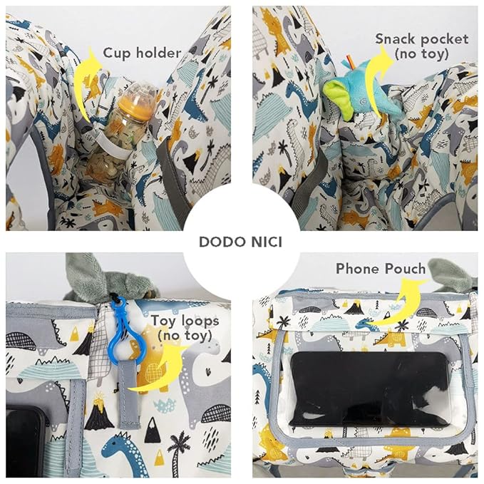 Shopping Cart Cover for Baby/Toddler, Cozy High Chair Cover, with Removable seat positioner, Dinosaur