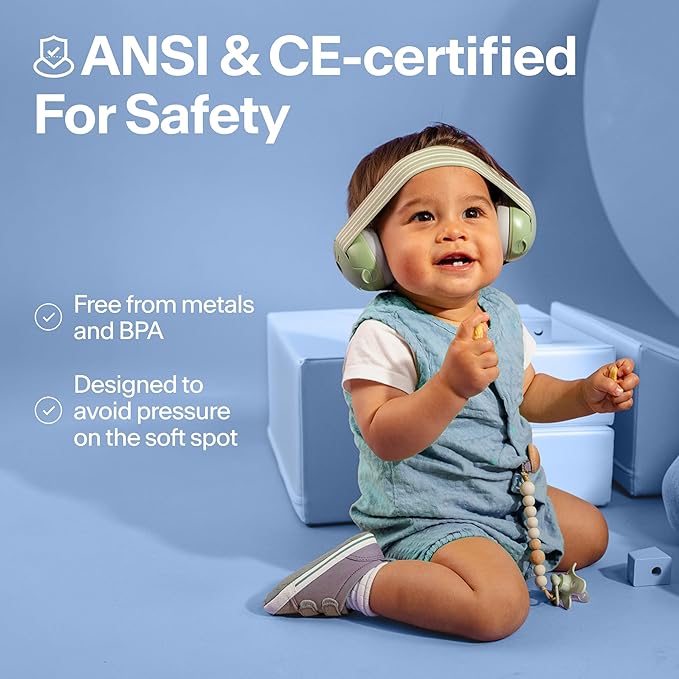 Alpine Muffy Baby Ear Protection for Babies and Toddlers up to 36 Months - CE & ANSI Certified - Noise Reduction Earmuffs - Comfortable Baby Headphones Against Hearing Damage & Improves Sleep - Blue