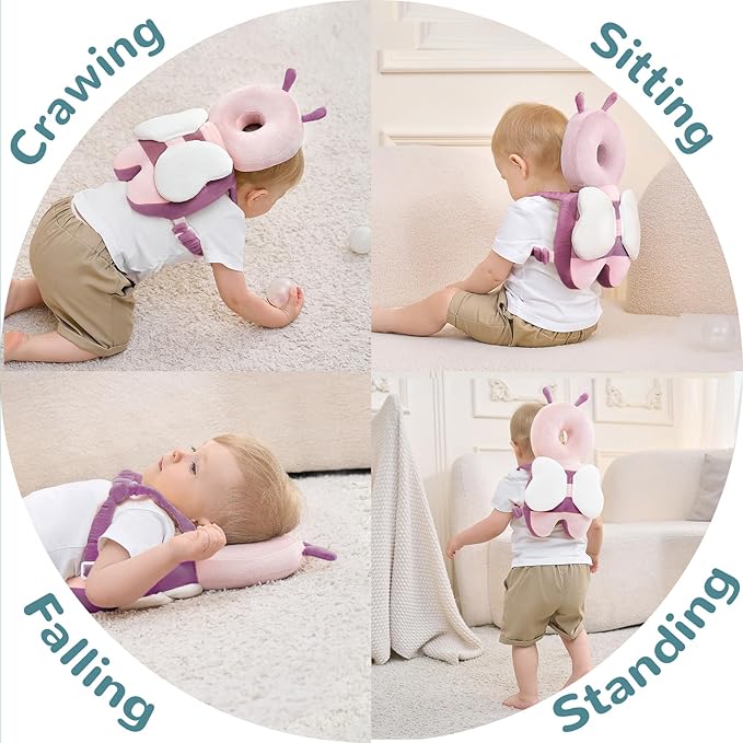 Baby Head Protector Backpack for Falling Crawling and Walking Toddler Essentials Infant Toys Helmets Baby Lover Gifts for 0.5-2 Years 6-12 Months